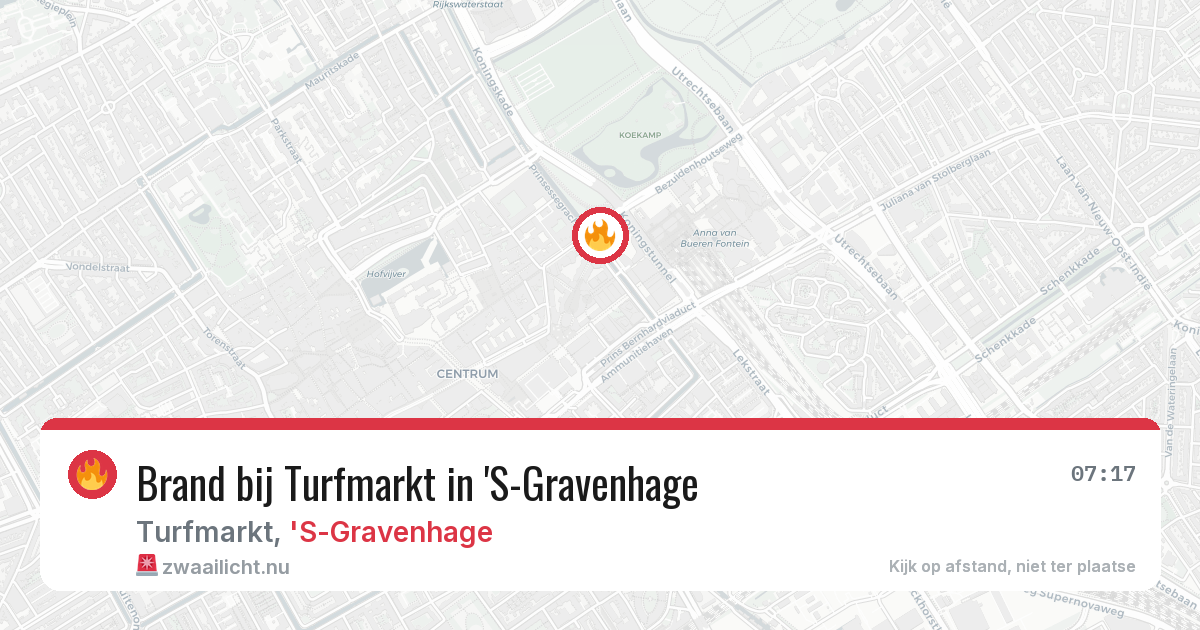 Brand bij Turfmarkt in 'S-Gravenhage — 27 mei 2026