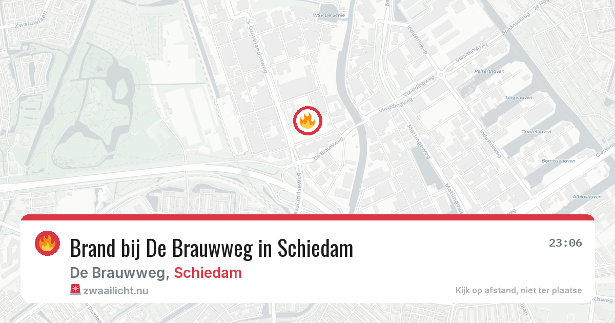 Brand bij De Brauwweg in Schiedam — 18 jul 2026