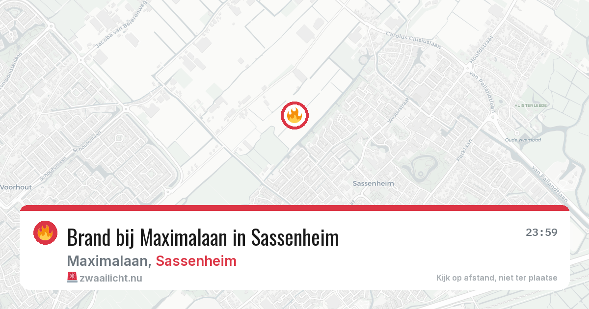 Brand bij Maximalaan in Sassenheim — 18 jul 2026