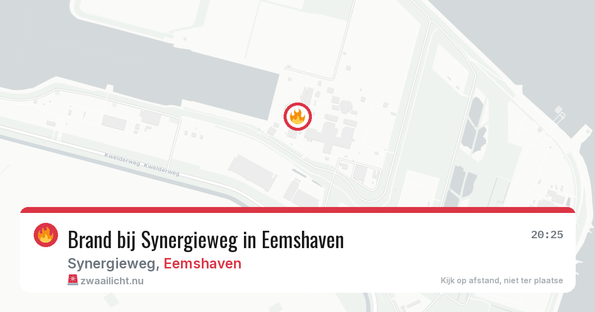 Brand bij Synergieweg in Eemshaven — 21 mei 2026