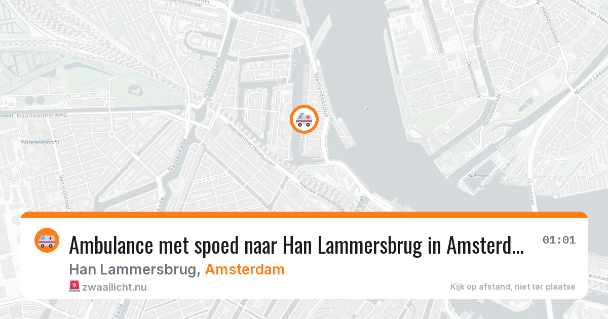 Ambulance met spoed naar Han Lammersbrug in Amsterdam — 10 jul 2026