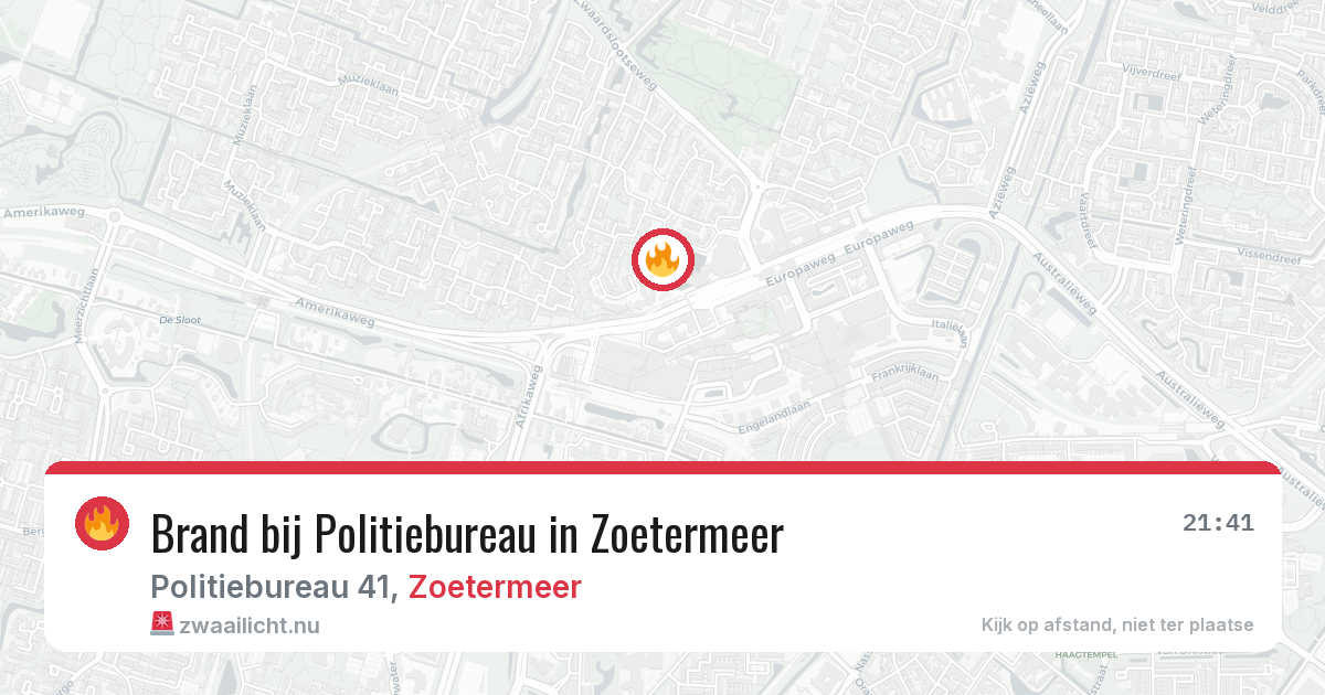 Brand bij Politiebureau in Zoetermeer — 17 mrt 2026