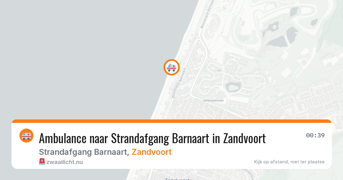 Ambulance naar Strandafgang Barnaart in Zandvoort — 14 jul 2026