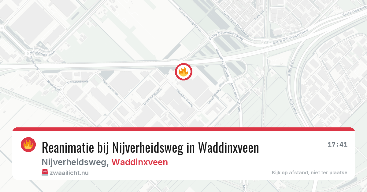 Reanimatie bij Nijverheidsweg in Waddinxveen — 20 feb 2026