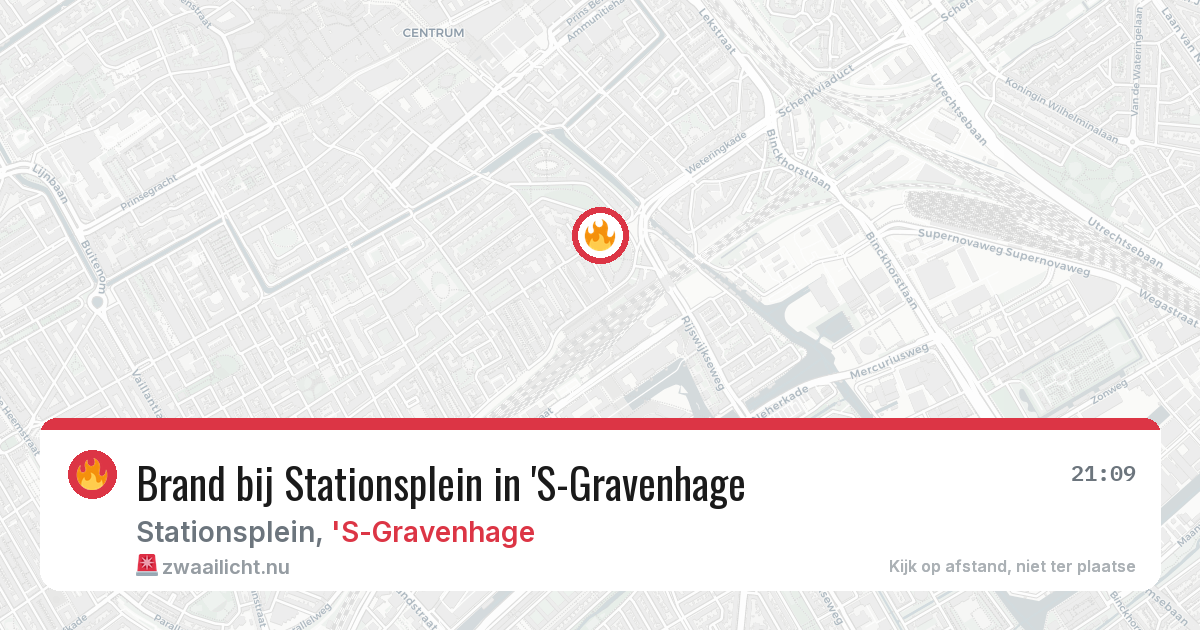 Brand bij Stationsplein in 'S-Gravenhage — 12 jul 2026