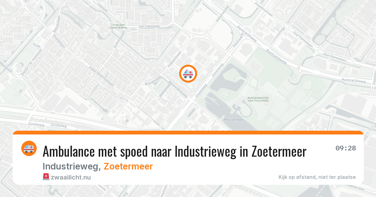 Ambulance met spoed naar Industrieweg in Zoetermeer — 21 mei 2026