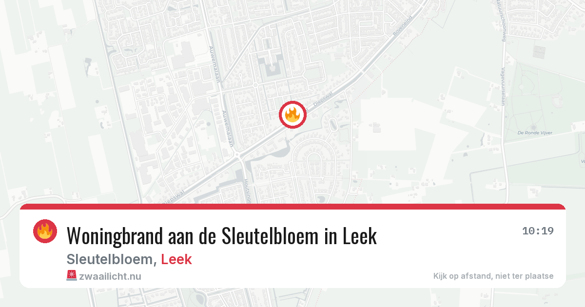 Woningbrand aan de Sleutelbloem in Leek — 21 jul 2026