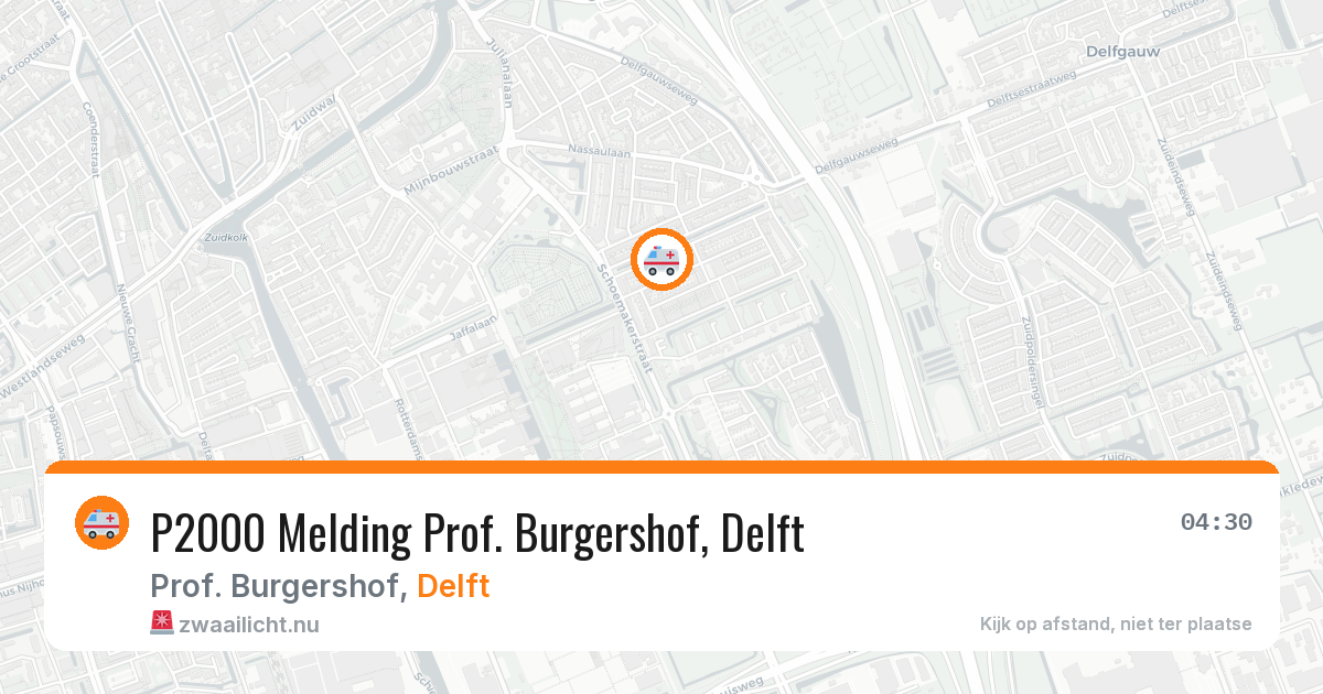 P2000 Melding Prof. Burgershof, Delft — 3 feb 2026