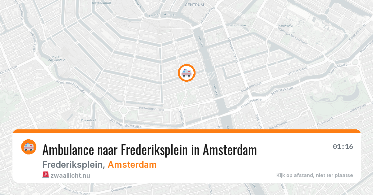 Ambulance naar Frederiksplein in Amsterdam — 23 mei 2026