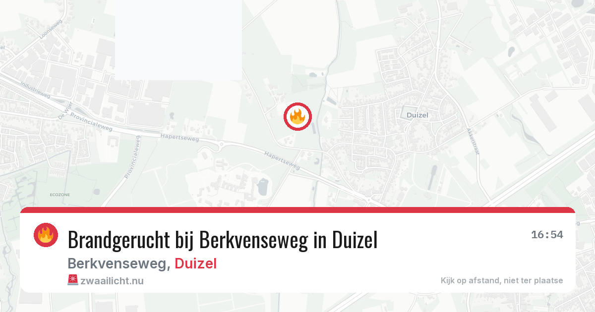 Brandgerucht bij Berkvenseweg in Duizel — 30 mrt 2026