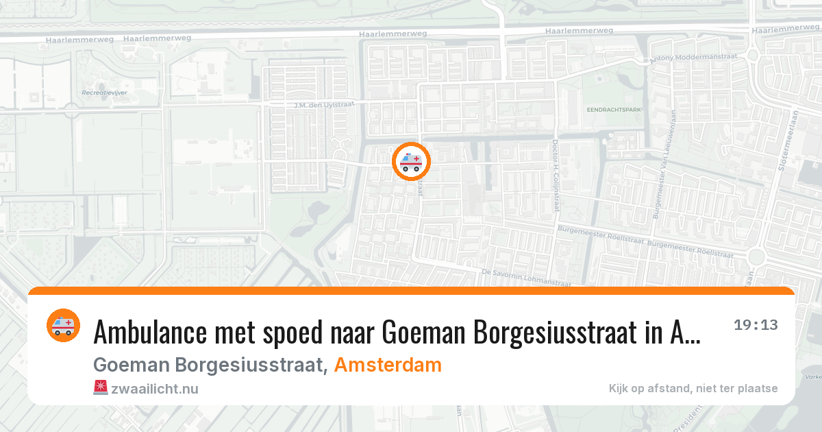 Ambulance met spoed naar Goeman Borgesiusstraat in Amsterdam — 22 jul 2026