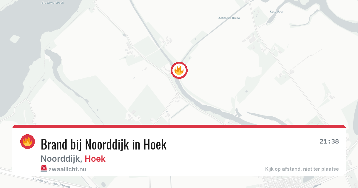 Brand bij Noorddijk in Hoek — 6 mei 2026