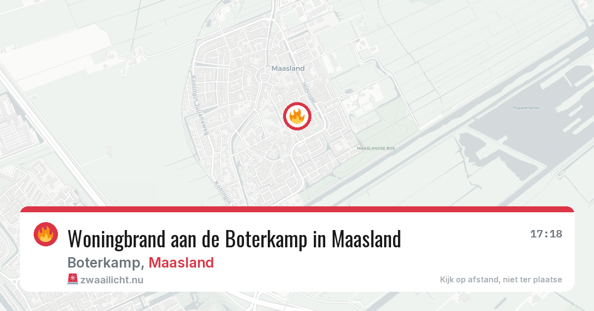 Woningbrand aan de Boterkamp in Maasland — 5 apr 2026