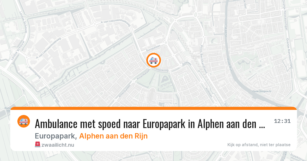 Ambulance met spoed naar Europapark in Alphen aan den Rijn — 10 jul 2026