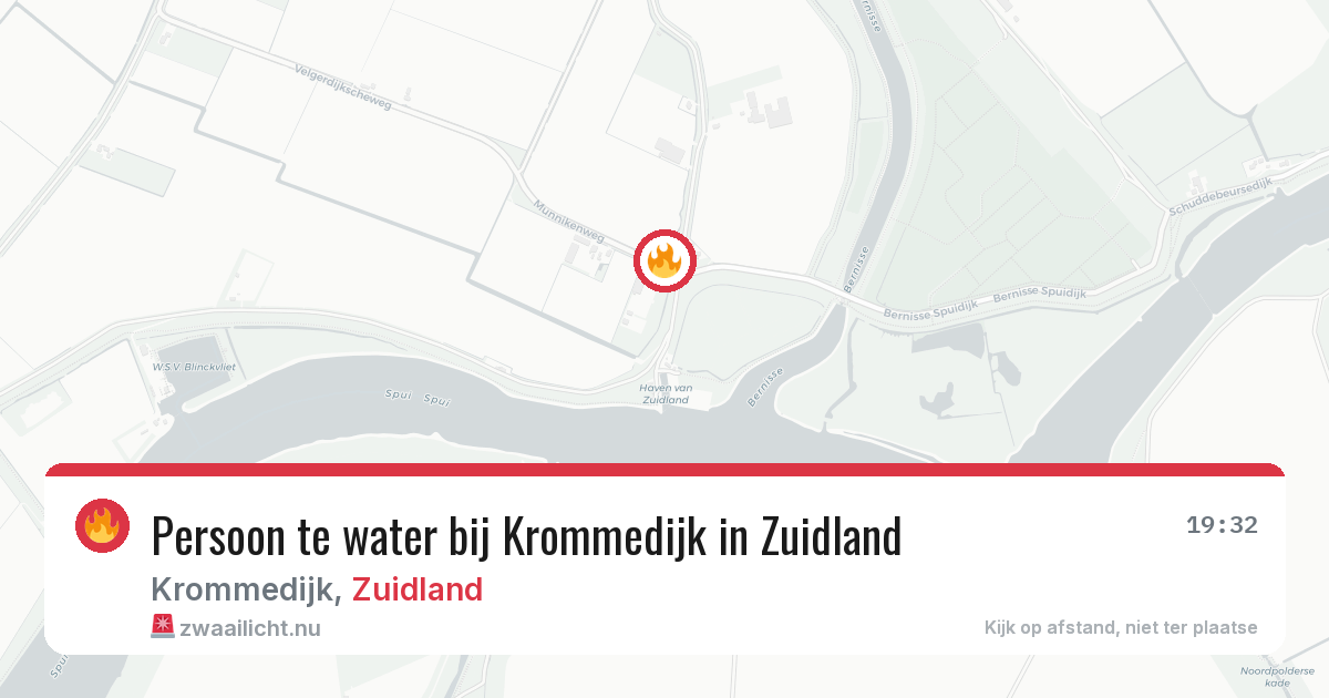 Persoon te water bij Krommedijk in Zuidland — 14 jul 2026