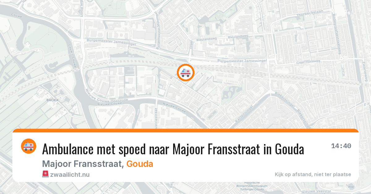 Ambulance met spoed naar Majoor Fransstraat in Gouda — 9 jul 2026