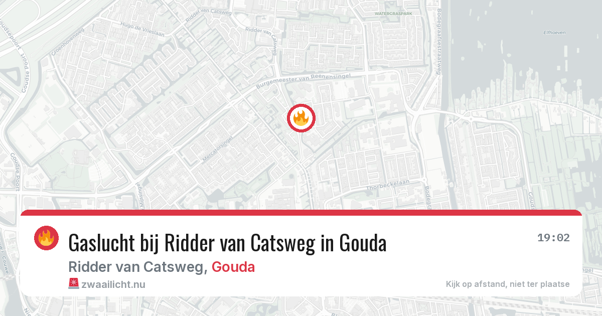 Gaslucht bij Ridder van Catsweg in Gouda — 16 mrt 2026