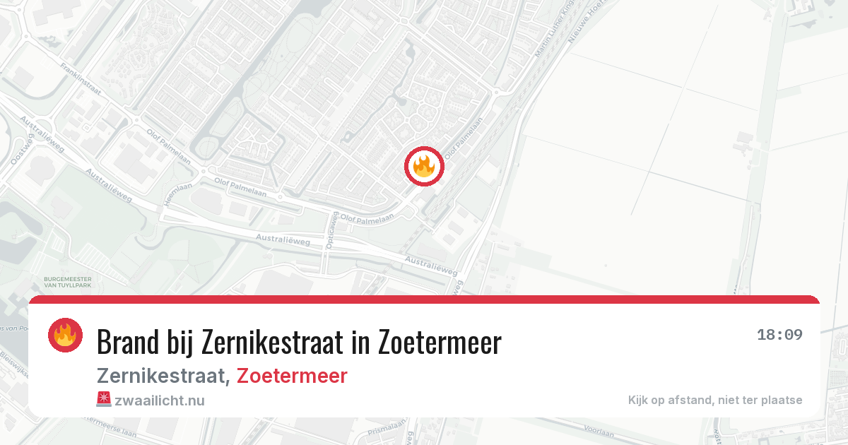 Brand bij Zernikestraat in Zoetermeer — 25 mei 2026