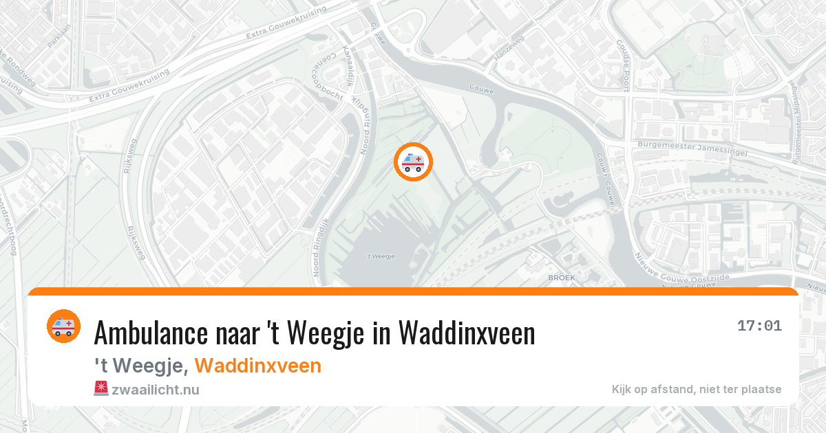 Ambulance naar 't Weegje in Waddinxveen — 14 jul 2026