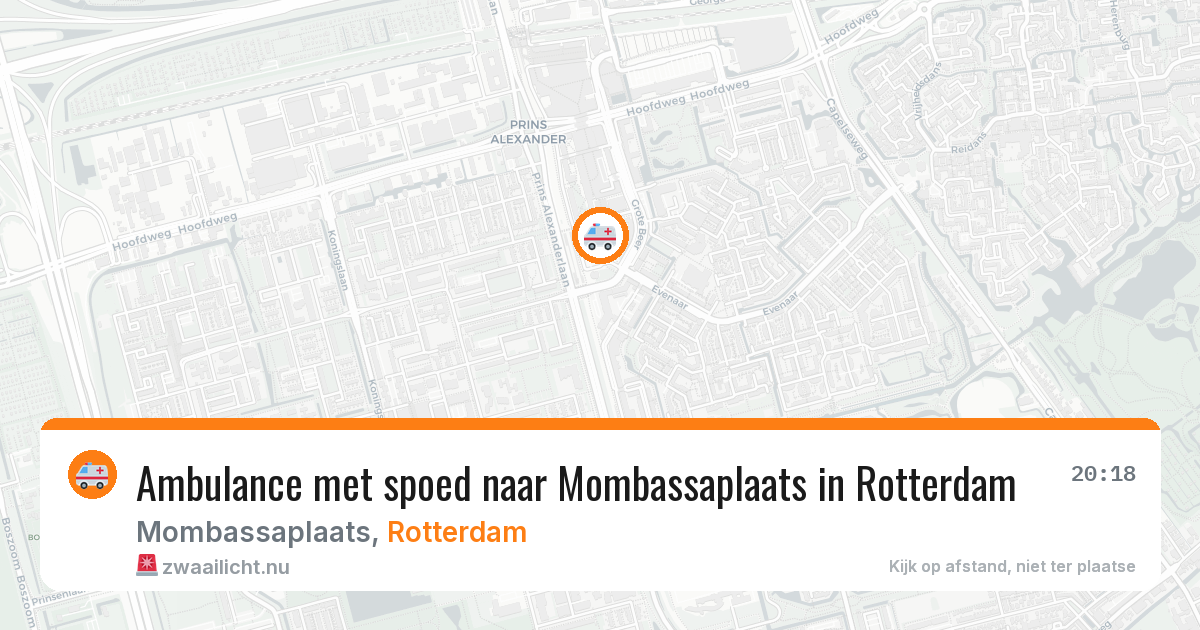 Ambulance met spoed naar Mombassaplaats in Rotterdam — 23 jul 2026