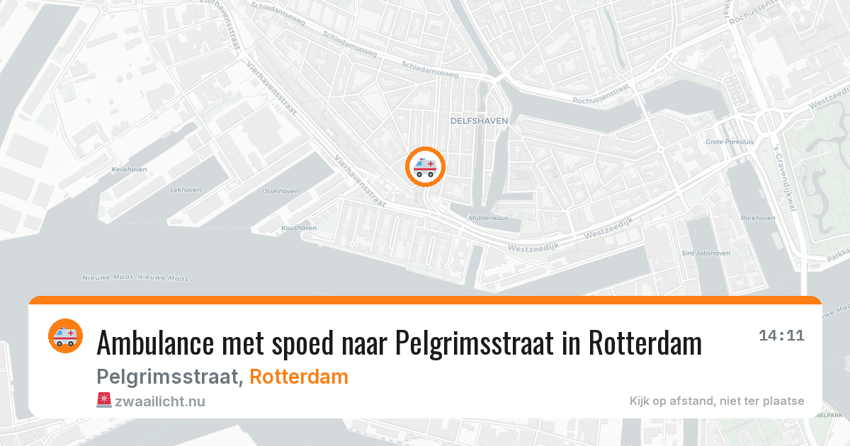 Ambulance met spoed naar Pelgrimsstraat in Rotterdam — 14 jul 2026