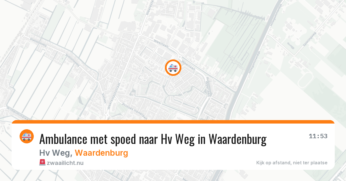 Ambulance met spoed naar Hv Weg in Waardenburg — 13 jul 2026