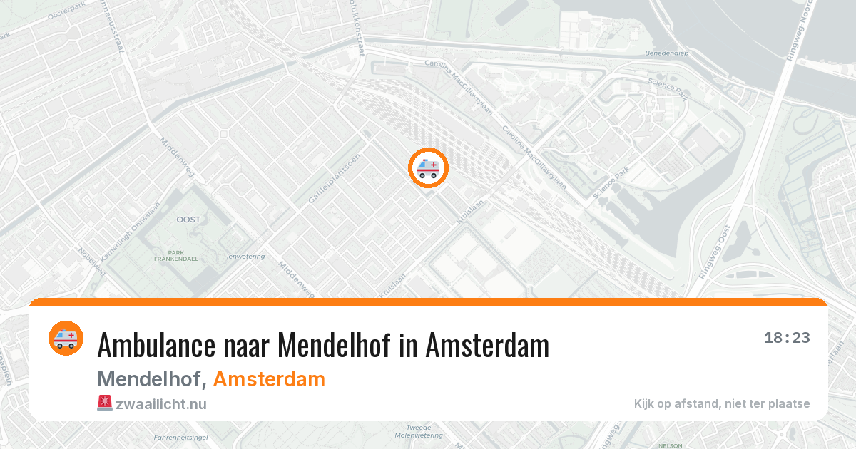 Ambulance naar Mendelhof in Amsterdam — 8 mei 2026