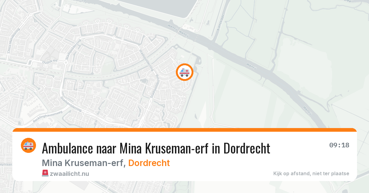 Ambulance naar Mina Kruseman-erf in Dordrecht — 25 jul 2026