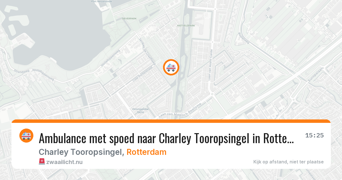 Ambulance met spoed naar Charley Tooropsingel in Rotterdam — 18 mrt 2026