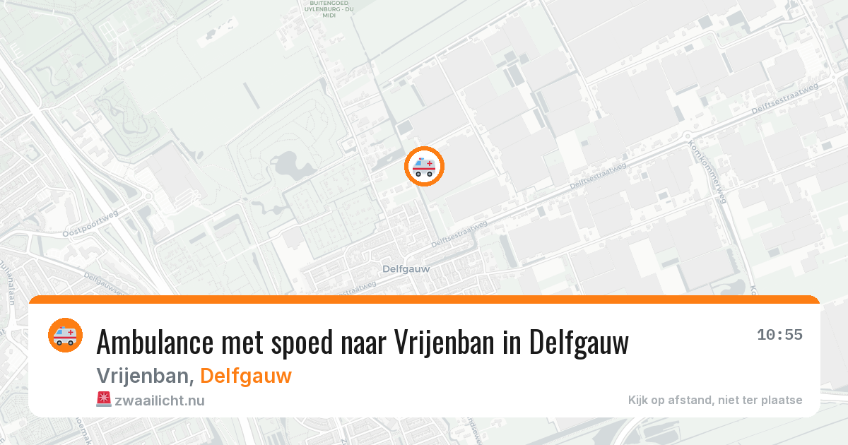 Ambulance met spoed naar Vrijenban in Delfgauw — 22 jul 2026