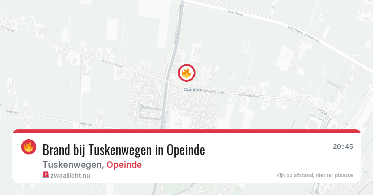 Brand bij Tuskenwegen in Opeinde — 23 jun 2026