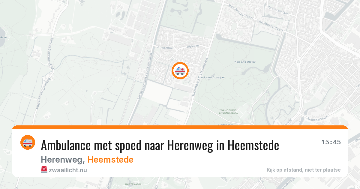 Ambulance met spoed naar Herenweg in Heemstede — 25 mrt 2026