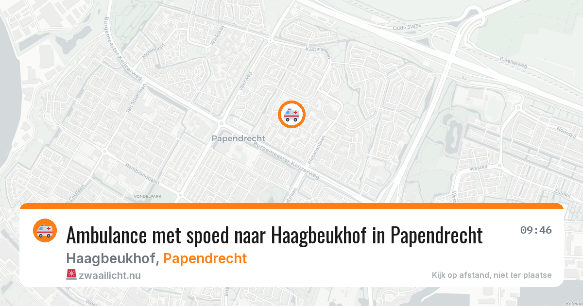 Ambulance met spoed naar Haagbeukhof in Papendrecht — 25 mrt 2026
