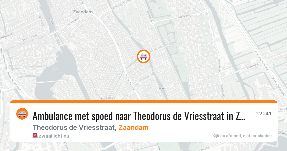Ambulance met spoed naar Theodorus de Vriesstraat in Zaandam — 20 jul 2026