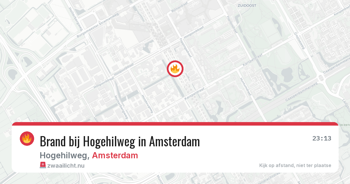 Brand bij Hogehilweg in Amsterdam — 5 jun 2026