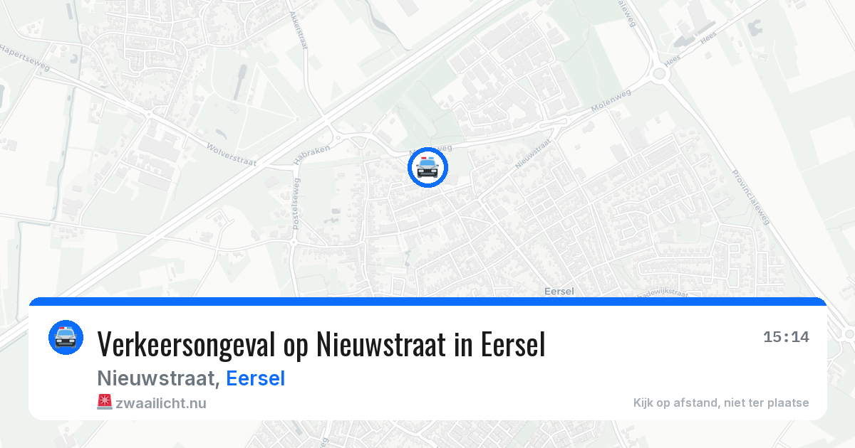 Verkeersongeval op Nieuwstraat in Eersel — 15 jul 2026