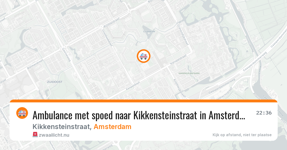 Ambulance met spoed naar Kikkensteinstraat in Amsterdam — 17 jul 2026
