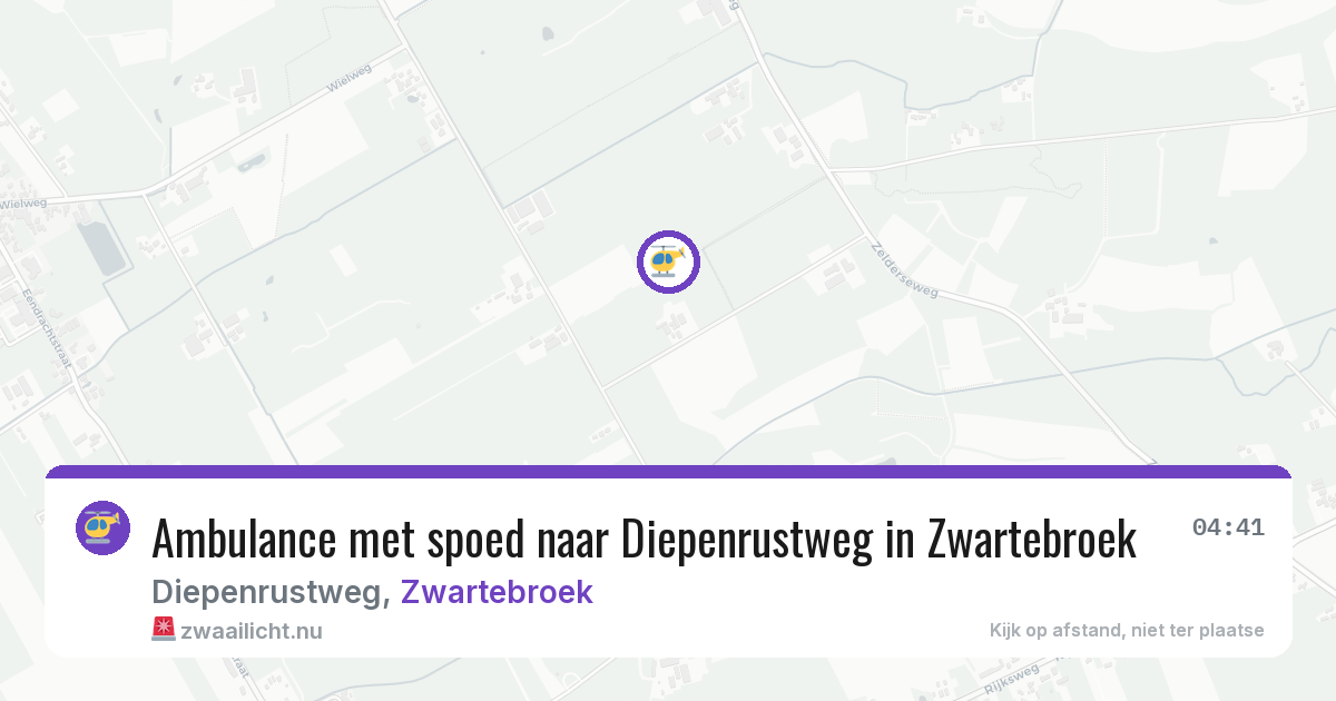 Ambulance met spoed naar Diepenrustweg in Zwartebroek — 8 jun 2026