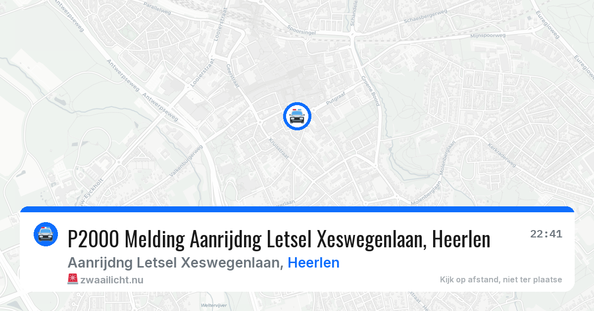 P2000 Melding Aanrijdng Letsel Xeswegenlaan, Heerlen — 4 mei 2026