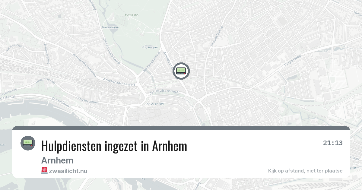 Hulpdiensten ingezet in Arnhem — 19 jul 2026 | 🚨 Zwaailicht.nu