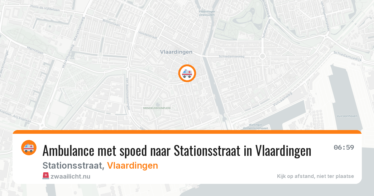 Ambulance met spoed naar Stationsstraat in Vlaardingen — 4 mei 2026