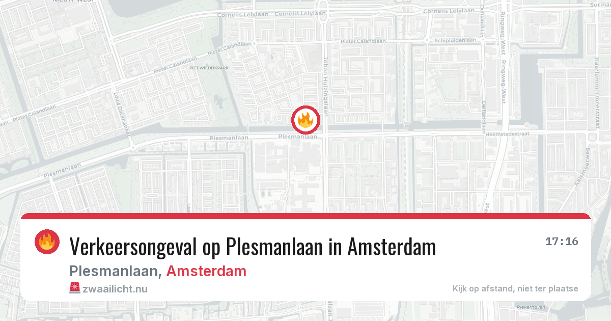 Verkeersongeval op Plesmanlaan in Amsterdam — 24 mrt 2026