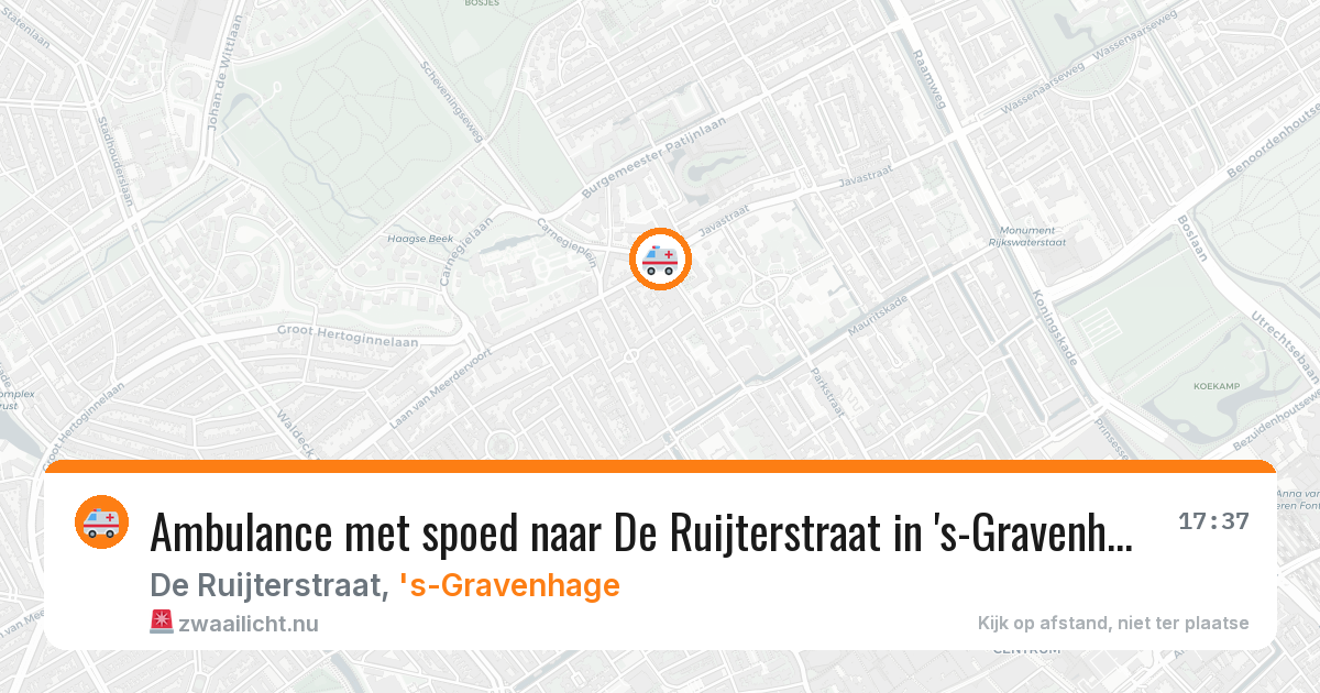Ambulance met spoed naar De Ruijterstraat in 's-Gravenhage — 16 mei 2026