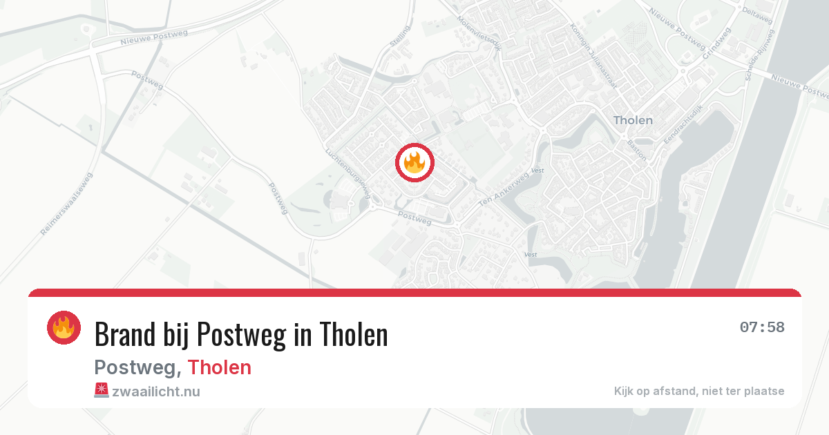 Brand bij Postweg in Tholen — 22 mei 2026