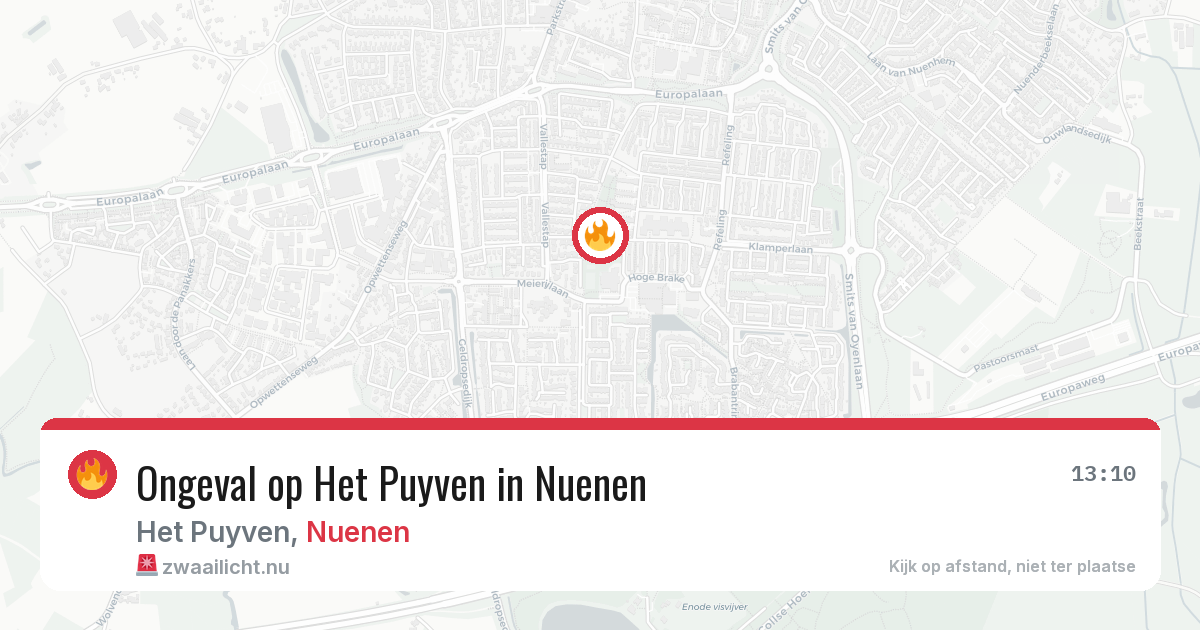 Ongeval op Het Puyven in Nuenen — 21 jul 2026