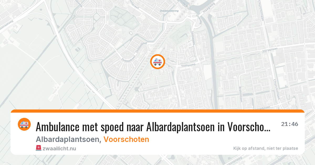 Ambulance met spoed naar Albardaplantsoen in Voorschoten — 22 jul 2026