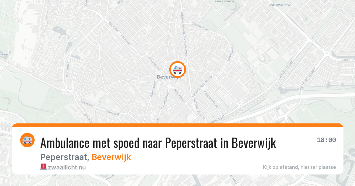 Ambulance met spoed naar Peperstraat in Beverwijk — 29 mei 2026