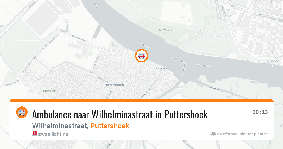 Ambulance naar Wilhelminastraat in Puttershoek — 3 jun 2026