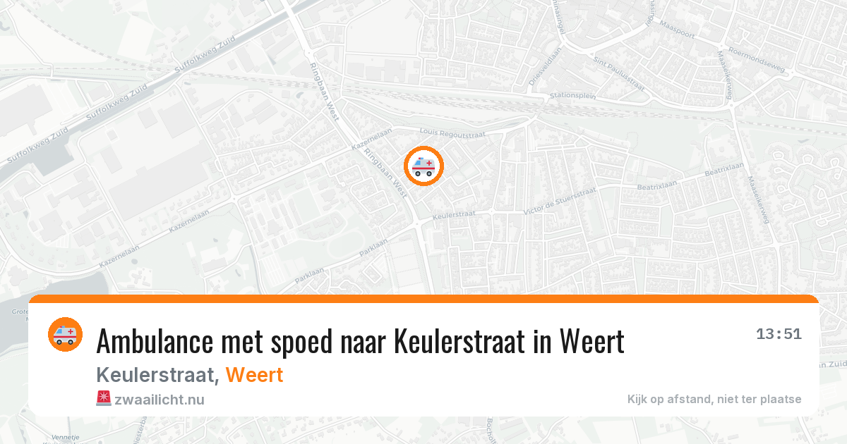 Ambulance met spoed naar Keulerstraat in Weert — 20 jul 2026