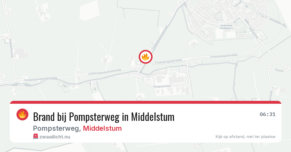 Brand bij Pompsterweg in Middelstum — 25 mrt 2026